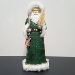 NEW Pottery Barn Handcrafted Santa Claus Figurine 4" w x 4.5" d x 10" h